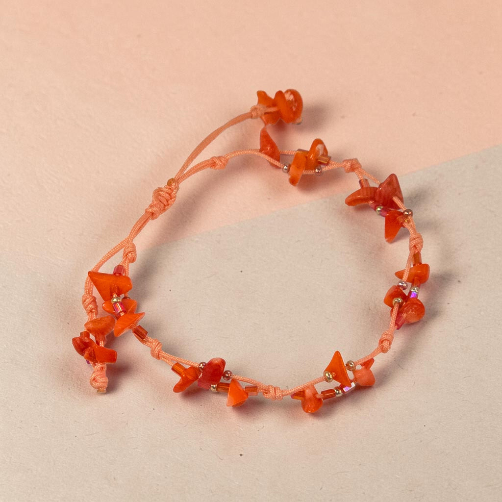 Pulsera "Destello Coral"